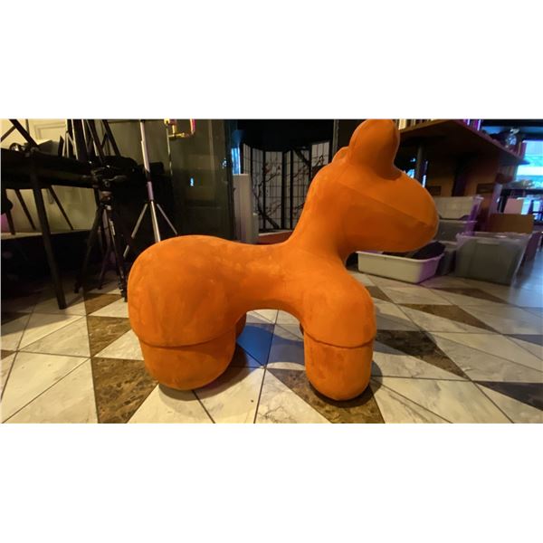 LARGE ORANGE DANISH MODERN DESIGN ADULT PONY CHAIR