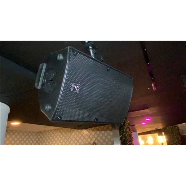 4 YORVILLE PROFESSIONAL SPEAKERS AND ASSORTED TRI-POD STANDS *BUYER MUST BRING TOOLS TO DETACH SP...