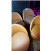 Image 2 : GROUP OF (4) TAN LEATHER UPHOLSTERED SMALL TUB CHAIRS