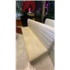 Image 2 : WHITE LEATHER UPHOLSTERED BENCH SEAT - APPROX. 6FT