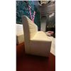 Image 3 : WHITE LEATHER UPHOLSTERED BENCH SEAT - APPROX. 6FT