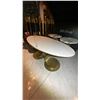 Image 2 : 3 PCS MARBLE TOP COFFEE & END TABLE SET WITH BRASS BASES-