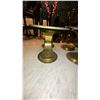 Image 3 : 3 PCS MARBLE TOP COFFEE & END TABLE SET WITH BRASS BASES-