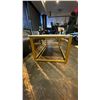Image 2 : WHITE MARBLE TOP COFFEE TABLE WITH BRASS FINISH BASE - APPROX.4FT X 2FT X 1 1/2FT HIGH