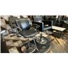 Image 1 : 2 CHROME & BLACK BARBER/SALON CHAIRS