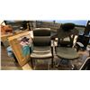 Image 1 : MESH BACK OFFICE CHAIR, CLIENT CHAIR AND SIT-STAND ADJUSTABLE DESK RISER