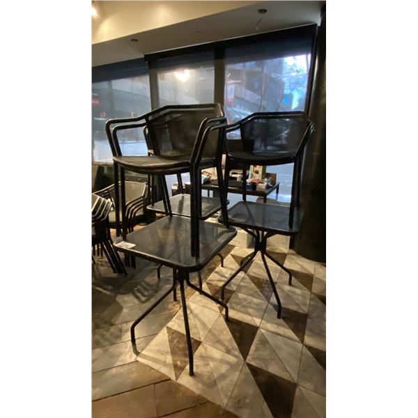 3PCS.SET  BLACK METAL SMALL PATIO TABLE & 2 CHAIRS (3 SETS)
