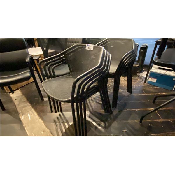GROUP OF (8) BLACK METAL OUTDOOR PATIO CHAIRS