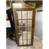 Image 2 : GROUP OF (9) SOLID OAK DOORS WITH 13 GLASS PANELS - 1/2" THICK X 34" WIDE X 79" TALL