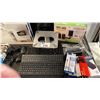 Image 4 : TABLE TOP OF ASSORTED COMPUTER ACCESSORIES AND 43" SAMSUNG MONITOR