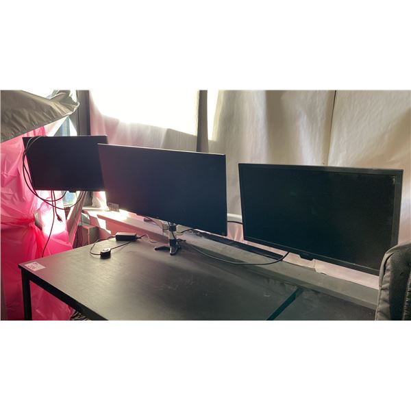 TRIPLE COMPUTER MONITOR MOUNT SYSTEM WITH 3 MONITORS