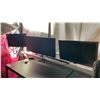 Image 1 : TRIPLE COMPUTER MONITOR MOUNT SYSTEM WITH 3 MONITORS