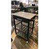 Image 1 : SMALL STAINLESS STEEL TOP WOODEN MOBILE WORK STAND