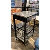 Image 4 : SMALL STAINLESS STEEL TOP WOODEN MOBILE WORK STAND