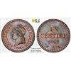 Image 1 : FRANCE: Second Republic, AE centime, 1848-A, PCGS MS66 BN