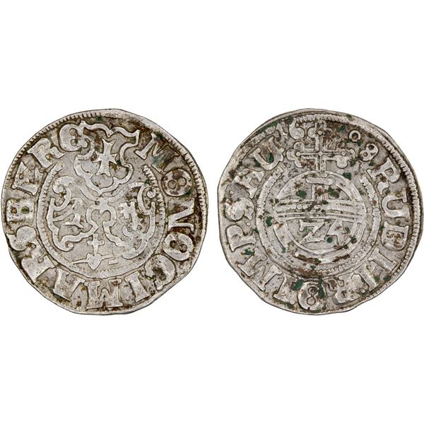 MARSBERG: Ernst von Bayern, 1583-1612, AR 1/24 thaler, 1608, VF