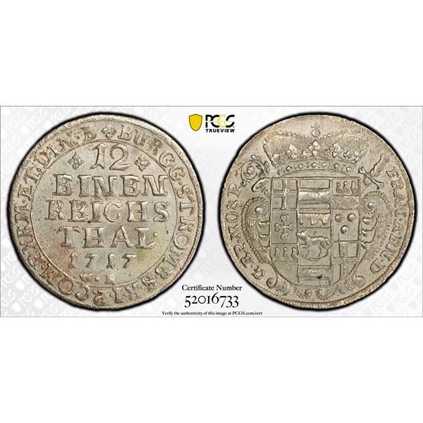 MÜNSTER: Franz Arnold von Wolff-Metternich zur Gracht, 1706-1718, AR 1/12 thaler, 1717, PCGS MS63