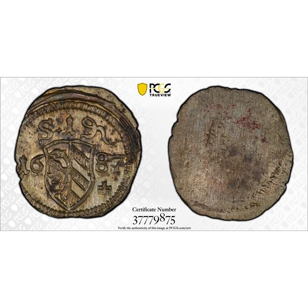 NUREMBERG: Free Imperial City, AR pfennig, 1687, PCGS MS63
