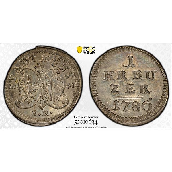 NUREMBERG: Free Imperial City, AR kreuzer, 1786, PCGS MS65