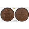 Image 1 : SAXONY: Anton I, 1827-1836, AE pfennig, 1833, PCGS MS63 BN