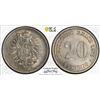 Image 1 : GERMANY: Kaiserreich, AR 20 pfennig, 1876-D, PCGS MS63