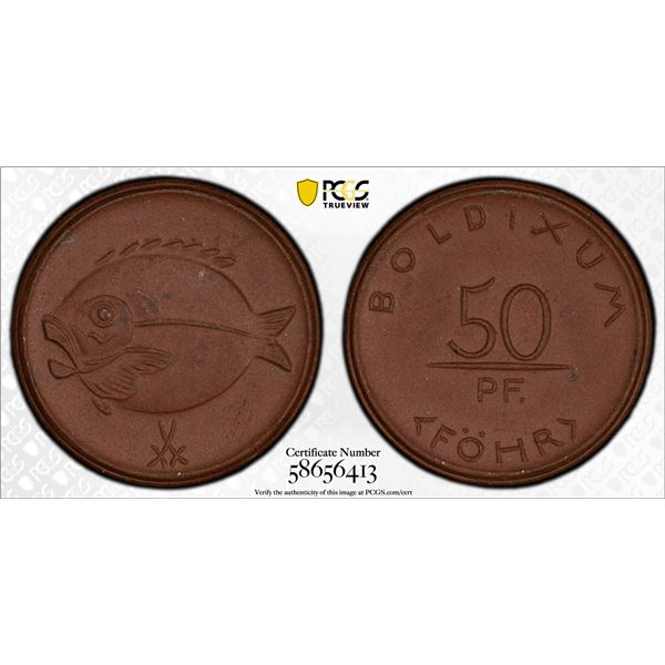GERMANY: Weimar Republic, 50 pfennig, Boldixum auf Föhr, ND (1920), PCGS MS64