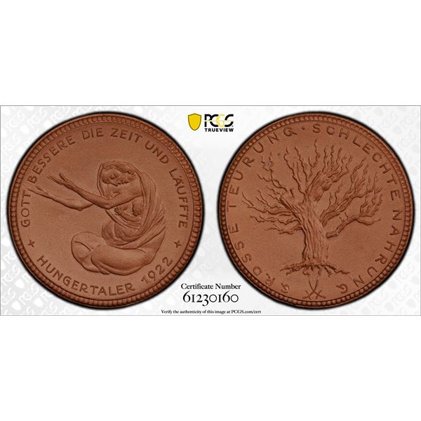 GERMANY: Weimar Republic, porcelain medal, 1922, PCGS MS66