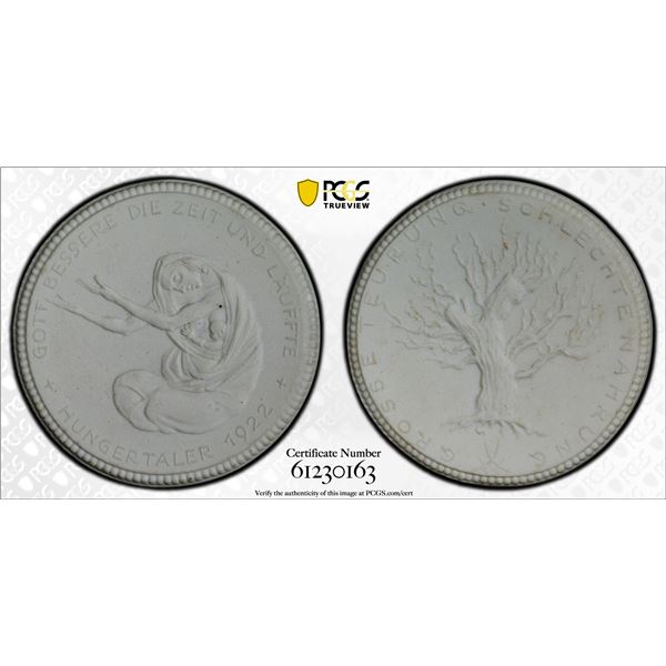 GERMANY: Weimar Republic, porcelain medal, 1922, PCGS MS65