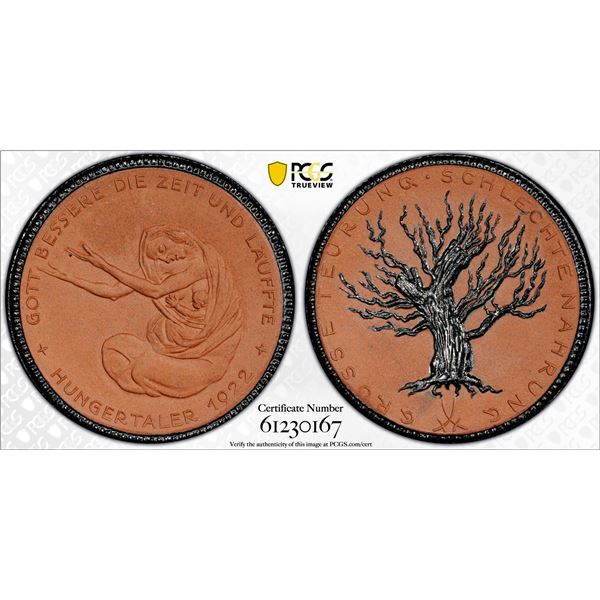 GERMANY: Weimar Republic, porcelain medal, 1922, PCGS MS65