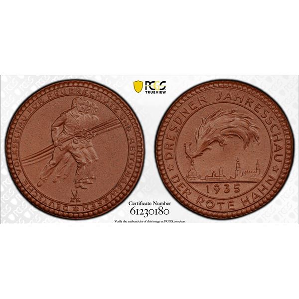 GERMANY: Third Reich, porcelain medal, 1935, PCGS MS66