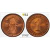 Image 1 : GERMANY: Third Reich, AE reichspfennig, 1936-E, PCGS MS65 RD