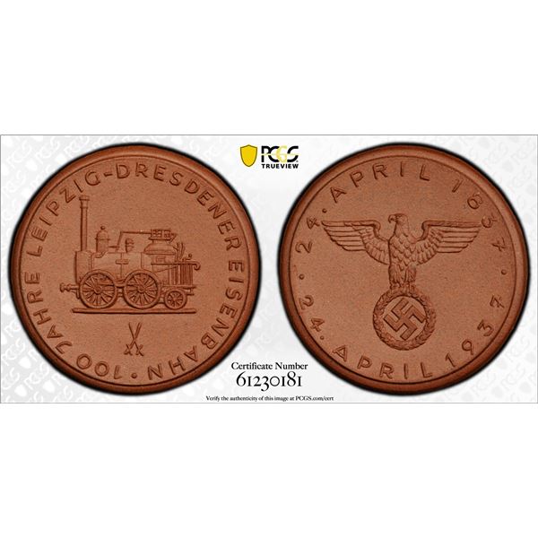 GERMANY: Third Reich, porcelain medal, 1937, PCGS MS67