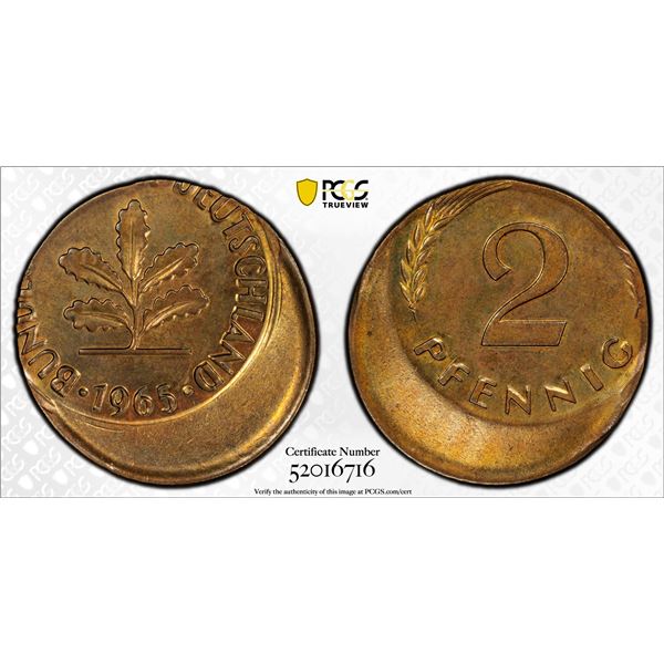 GERMANY: Federal Republic, 5 pfennig, 1965, PCGS MS64