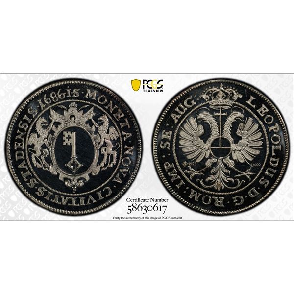 GERMANY: AR thaler restrike, Stade, 1973, PCGS Specimen 66