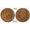 Image 1 : GREAT BRITAIN: AE halfpenny token, ND (ca. 1790), PCGS MS64 RB