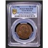 Image 2 : GREAT BRITAIN: AE halfpenny token, ND (ca. 1790), PCGS MS64 RB