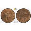 Image 1 : GREAT BRITAIN: AE halfpenny token, ND (ca. 1790), PCGS UNC Detail