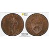 Image 1 : GREAT BRITAIN: AE halfpenny token, 1791, PCGS MS63 BN