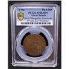 Image 2 : GREAT BRITAIN: AE halfpenny token, 1794, PCGS MS64 BN
