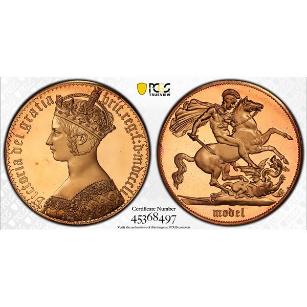 GREAT BRITAIN: Fantasy Issues, 1 crown, "1851", PCGS PF67 Red Cameo