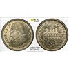 Image 1 : ITALY: PAPAL STATES: Pius IX, 1846-1878, AR 10 soldi / 50 centesimi, 1868-R year XXIII, PCGS MS63