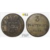 Image 1 : ITALY: TUSCANY: Leopold II, 1824-1859, AE 3 quatrtrini, 1853, PCGS MS62 RB