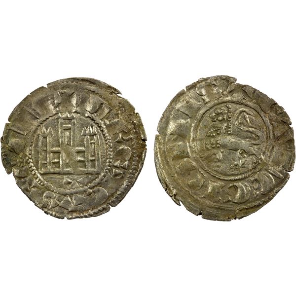 SPAIN: Fernando IV, 1295-1312, BI pepion (0.76g), Toledo, ND-T, XF