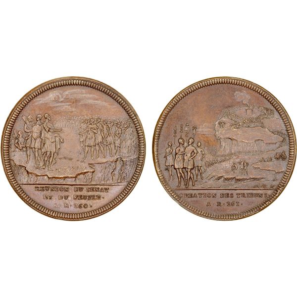 SWITZERLAND: Confederation, AE medal (12.7g), ND (ca. 1748), UNC