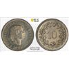 Image 1 : SWITZERLAND: Confederation, 10 rappen, 1909-B, PCGS MS64
