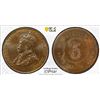 Image 1 : MAURITIUS: George V, 1910-1936, AE 5 cents, 1917, PCGS MS64 BN