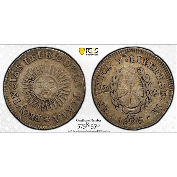 ARGENTINA: Province of Rio de la Plata, AR 2 reales, La Rioja, 1826, PCGS VF details