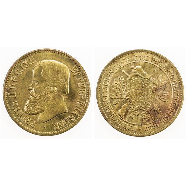 BRAZIL: Pedro II, 1831-1889, 40 reis (9.54g), 1889, UNC