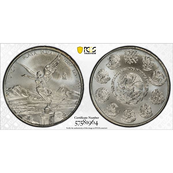 MEXICO: Estados Unidos, AR onza, 2007-Mo, PCGS MS68