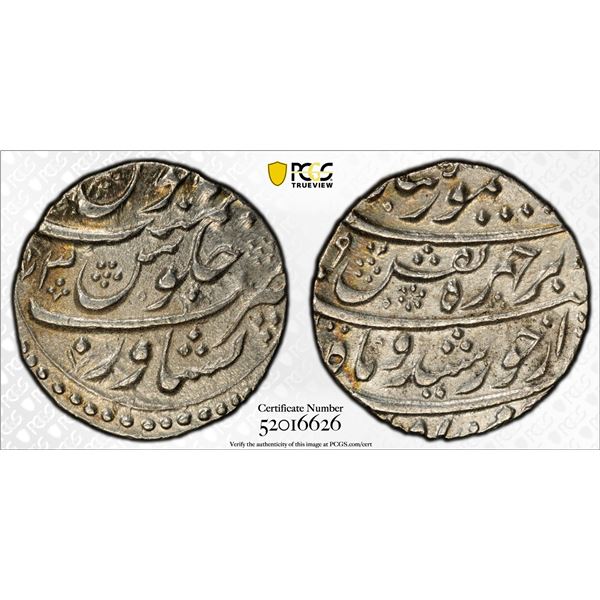 AFGHANISTAN: DURRANI: Taimur Shah, 1772-1793, AR rupee, Peshawar, AH(118)9 year 3, PCGS AU58